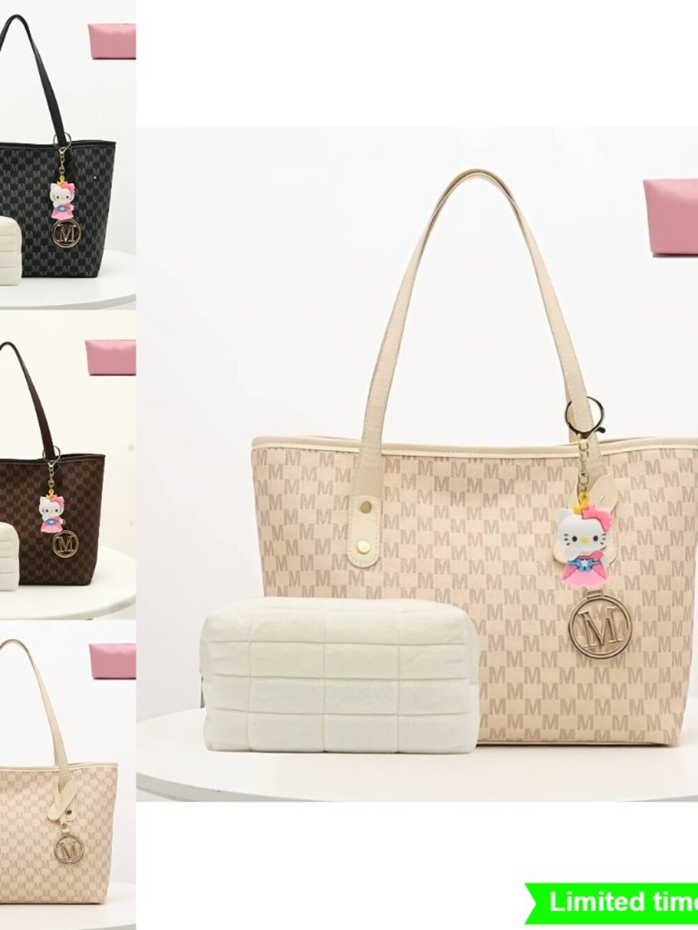 Retro Luxury M Pattern Tote Bag Versatile Casual Shoulder Bag